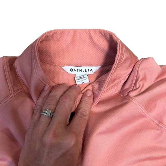 Athleta whistler 1/2 zip conch pink pullover jacket size medium 466433 running - Picture 4 of 9